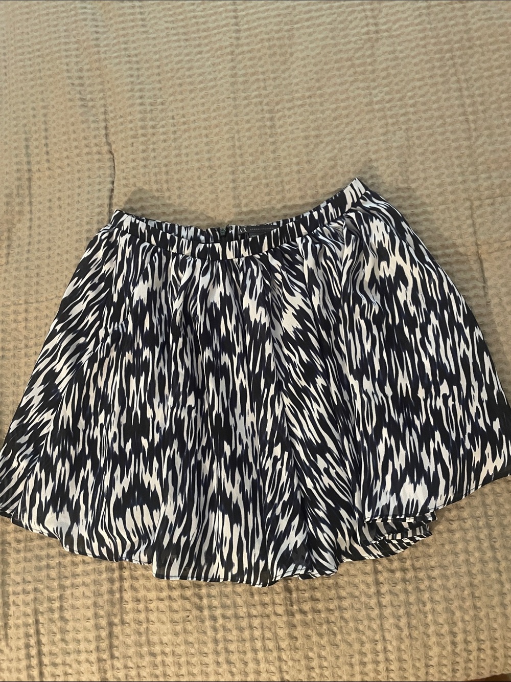 Armani Exchange Navy Black and White Printed Skirt